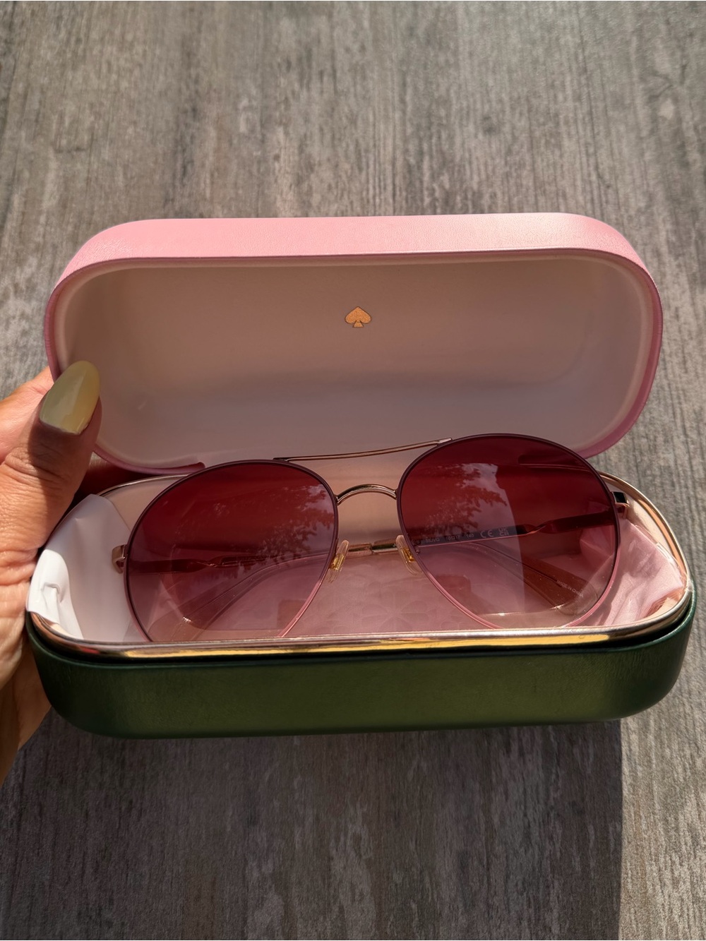 Kate Spade Joshelle Pink Aviator Sunglasses with Case